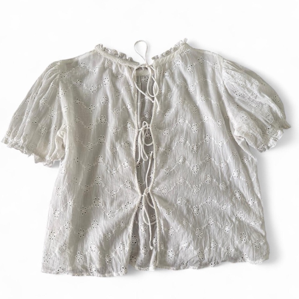 SOLD Cream Eyelet Lace Blouse